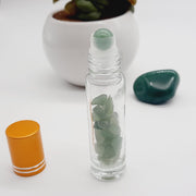 Green Aventurine Crystal Essential Oil Roller Bottle