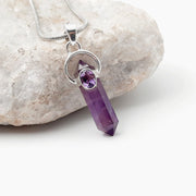 Sterling Silver Amethyst Double Terminated Crystal Pendant