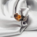 Brandy Citrine Rhodium Plated Sterling Silver Ring