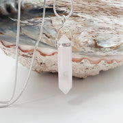 Sterling silver Rose Quartz Crystal Double Terminated Pendant