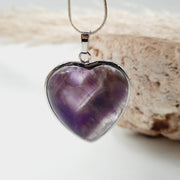 Amethyst Crystal Gemstone Heart Pendant