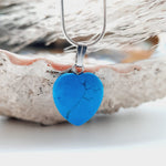 Blue Howlite Crystal Heart Shaped Pendant