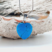 Blue Howlite Heart Shaped Crystal Pendant