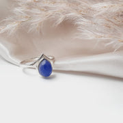 Blue Sapphire Crystal Sterling Silver Ring