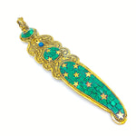 Gold and Green Mosaic Ganesha Incense Holder