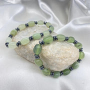 Jade and Hematite Chip Gemstone Bracelet
