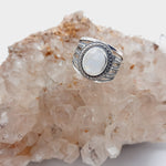 Chunky Moonstone Cabochon Sterling Silver Ring